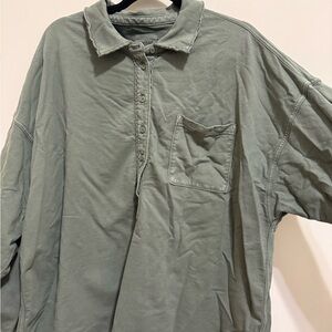 Aerie Take It Easy Popover Polo Sweatshirt